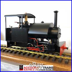 ACCUCRAFT 7/8ths SCALE (113.7), S78-3B BAGNALL 0-4-0ST BLACK, LIVE STEAM