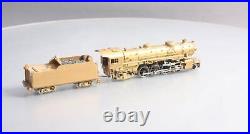 Akane HO Scale Brass Heavy 2-8-2 Steam Locomotive & Tender Unpainted EX