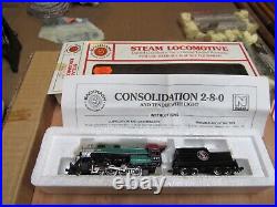 Bachmann Steam Locomotive Lighted N scale Consolidation 2-8-0 Great Northern