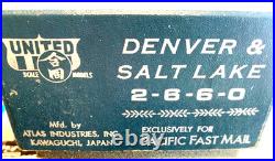 Brass Atlas, United Scale Models Denver & Salt Lake 2-6-6-0 Ds&n 206 Boxed