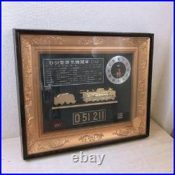 D51 Steam Locomotive 1/75 Scale Framed Plaque Showa-Era Junk