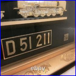 D51 Steam Locomotive 1/75 Scale Framed Plaque Showa-Era Junk