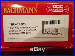 HO SCALE BACHMANN ITEM#52403 2-8-4BERKSHIRE STEAM LOCO WithTENDER PERE MARQUET1225