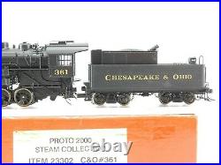HO Scale Proto 2000 Heritage 23302 C&O Chesapeake & Ohio 0-8-0 USRA Steam #361