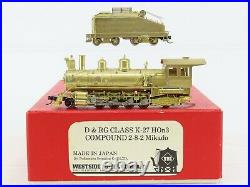 HOn3 Scale WMC Westside Model Company BRASS D&RG Class K-27 2-8-2 Mikado Steam