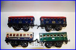 Hornby Hachette Scale 0 Sheet Metal Steam Etat +4 Passenger Cars +4 Freight Car