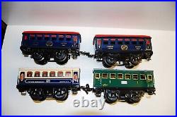 Hornby Hachette Scale 0 Sheet Metal Steam Etat +4 Passenger Cars +4 Freight Car