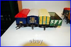 Hornby Hachette Scale 0 Sheet Metal Steam Etat +4 Passenger Cars +4 Freight Car