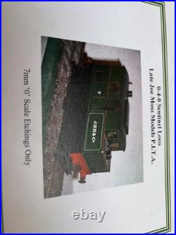 Joe Moss Models O Gauge 0-4-0 Sentinel Loco Kit Scale Etchings Only