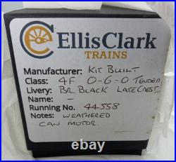 Kit Built Finescale O-Gauge 7mm Scale BR Black 4F No. 44558 Weathered Can Motor