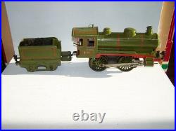 Märklin Scale 1 Tin Steam Locomotive R 1021 + Tender + Key Clockwork Defective