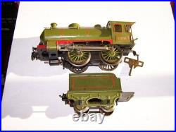 Märklin Scale 1 Tin Steam Locomotive R 1021 + Tender + Key Clockwork Defective
