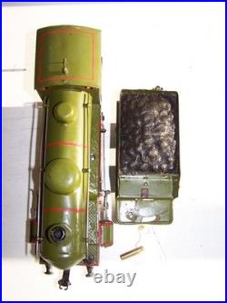 Märklin Scale 1 Tin Steam Locomotive R 1021 + Tender + Key Clockwork Defective