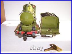 Märklin Scale 1 Tin Steam Locomotive R 1021 + Tender + Key Clockwork Defective