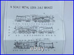 Model Power N Scale Great Northern USRA 2-8-2 Mikado + Vandy Oil Tender, 3059