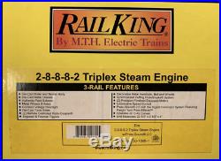 Mth 2-8-8-8-2 Triplex Steam Engine Erie Cab #5016 Ps-2 O Scale Mint Condition
