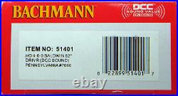 NEW HO Scale Bachmann 51401 4-6-0 DCC/Sound Value Pennsylvania #7080