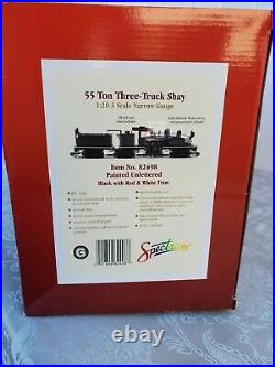 New Bachmann Spectrum G Scale 55 Ton 3-Truck Shay. Painted unlettered