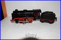 Old Märklin Scale 0 Tin Steam Locomotive R 910+ Tender 909 Clockwork Intact 29cm