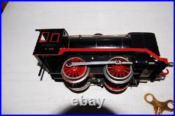 Old Märklin Scale 0 Tin Steam Locomotive R 910+ Tender 909 Clockwork Intact 29cm