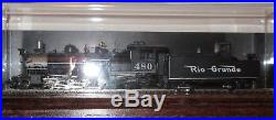 Precision Scale RG Brass HOn3 Gauge Steam Engine and Tender in Display Case