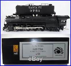 Sunset O Scale Brass Santa Fe 4-8-4 Steam Engine & Tender #3751 With Sound